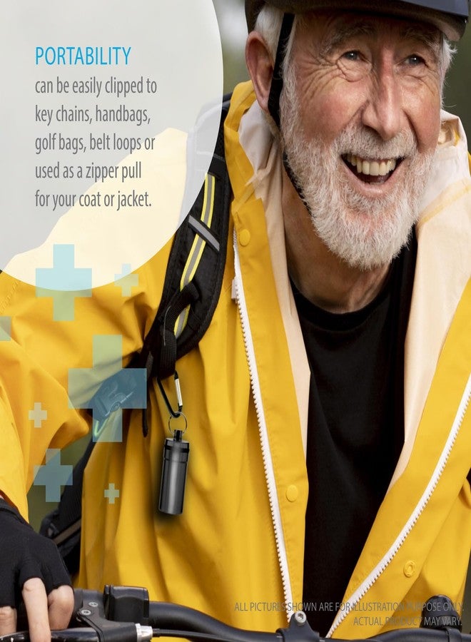 Deke Home - Waterproof Keychain Pill Holder (2 Pack), Small Aluminum Pill Case for Medicine, Vitamins & Travel, Portable Pill Container with Secure Screw Top & Carabiner, 1.9"x0.7", 1.4oz - Image 4